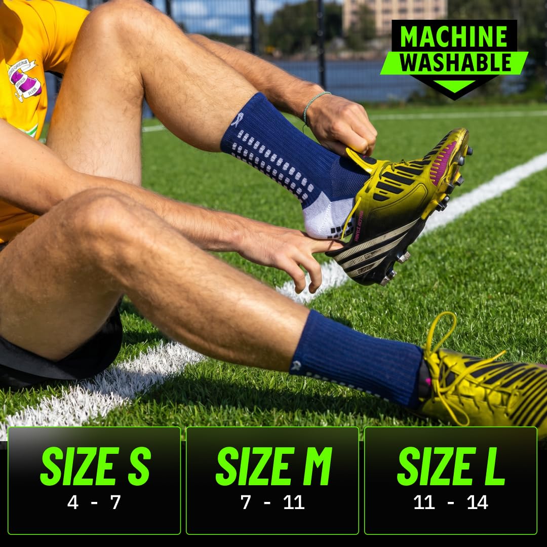 Lux Dual Grip Soccer Socks for Men & Women - DualGrip Engineered for Performance & Comfort - Anti-Slip Grip Socks for Soccer