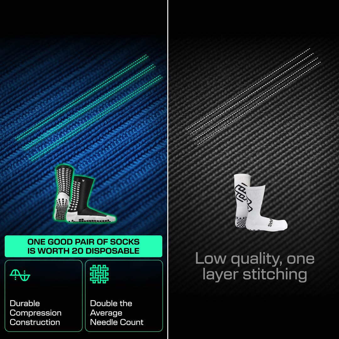 Lux Dual Grip Soccer Socks for Men & Women - DualGrip Engineered for Performance & Comfort - Anti-Slip Grip Socks for Soccer