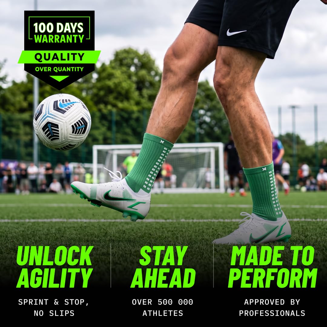 Lux Dual Grip Soccer Socks for Men & Women - DualGrip Engineered for Performance & Comfort - Anti-Slip Grip Socks for Soccer