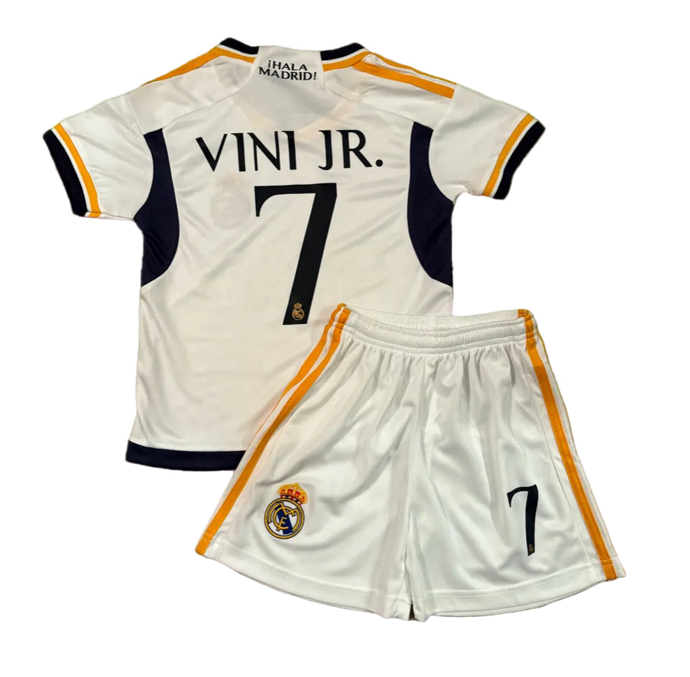 Vini Jr White Gold Real Madrid Youth Jersey | Kids Sizes