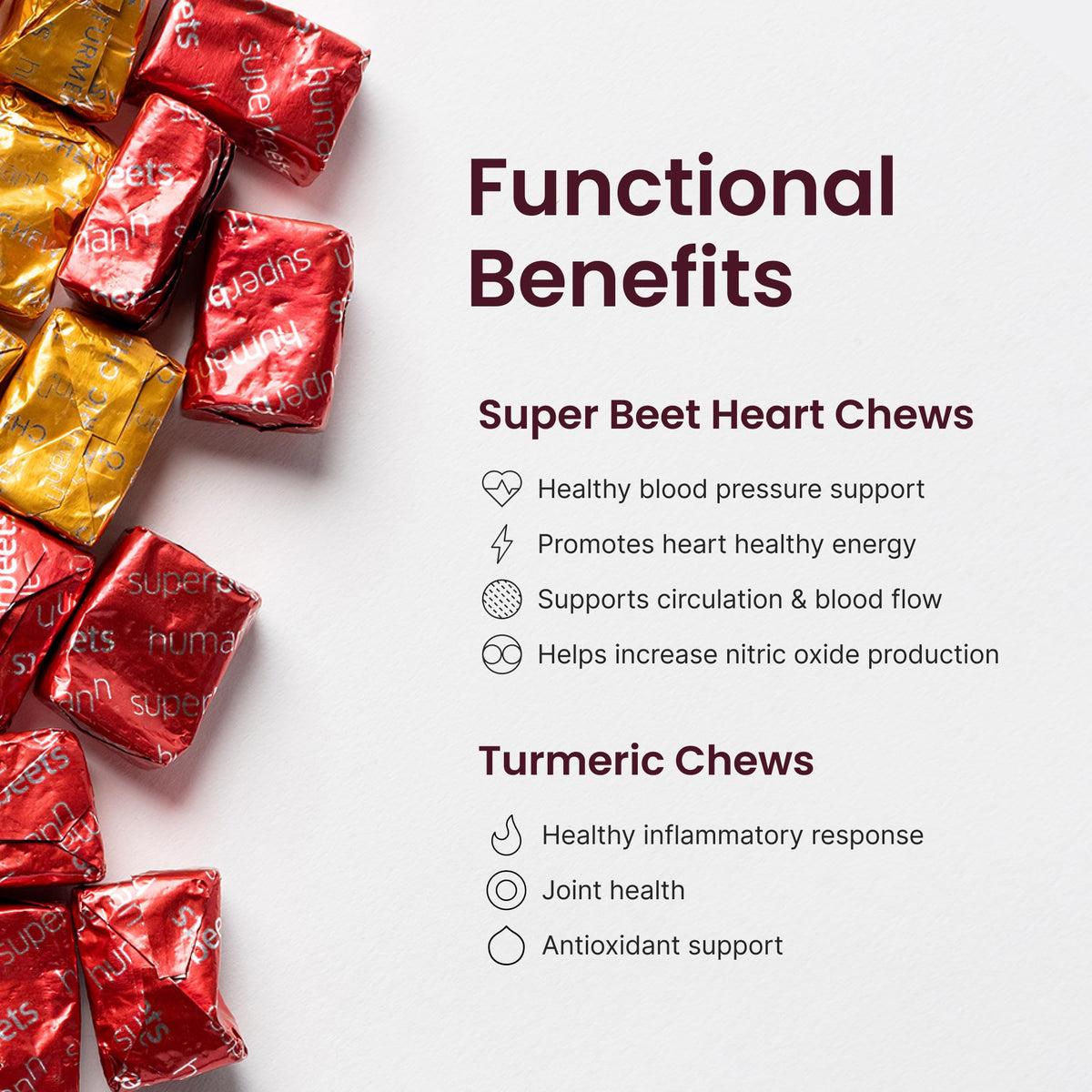 HumanN Turmeric Chews, Curcumin Complex, Orange Citrus Flavor, 30 Ct