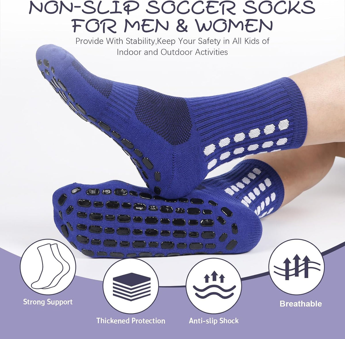 Barrlves Soccer Grip Socks Football Basketball Yoga Socks for Men Women