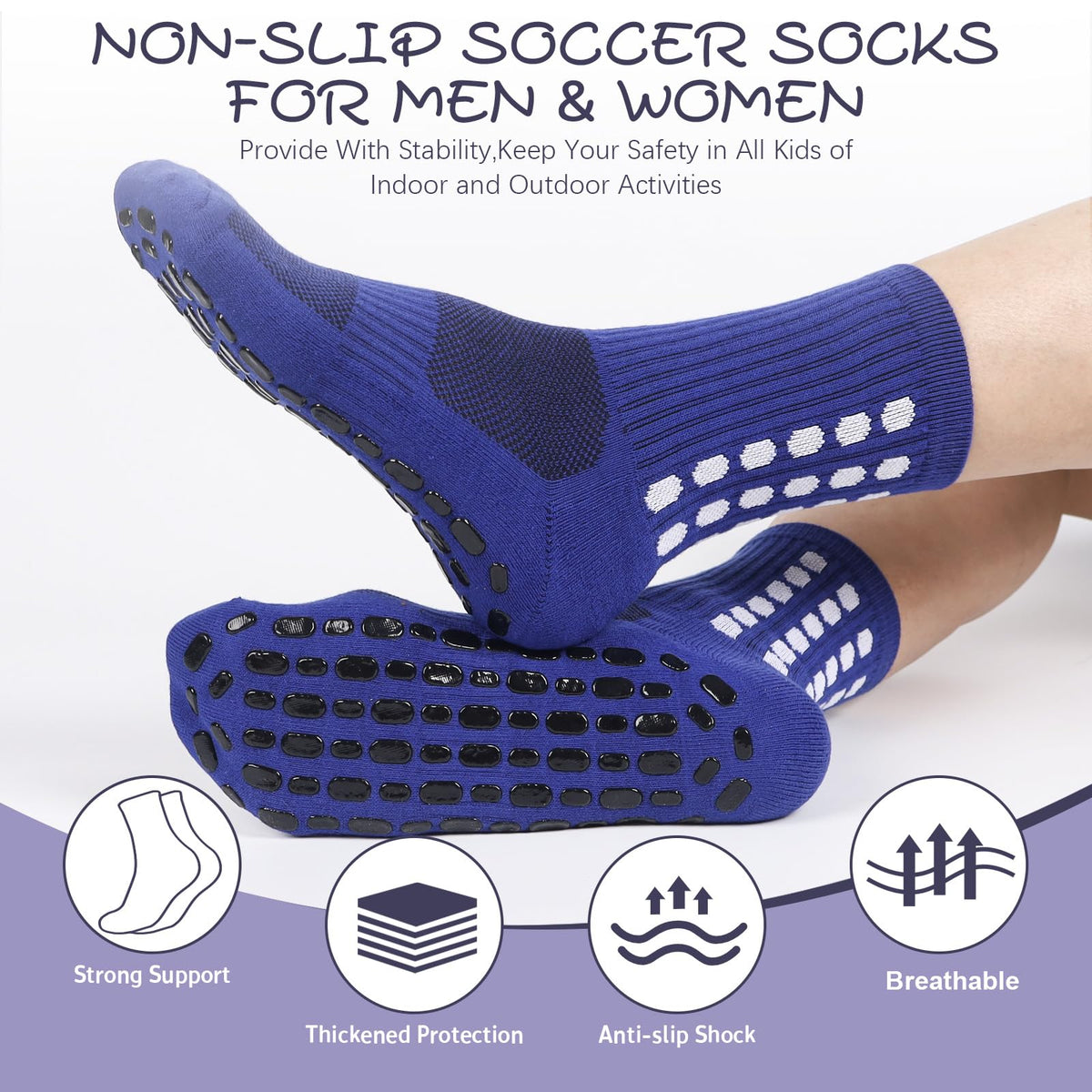 Barrlves Soccer Grip Socks Football Basketball Yoga Socks for Men Women