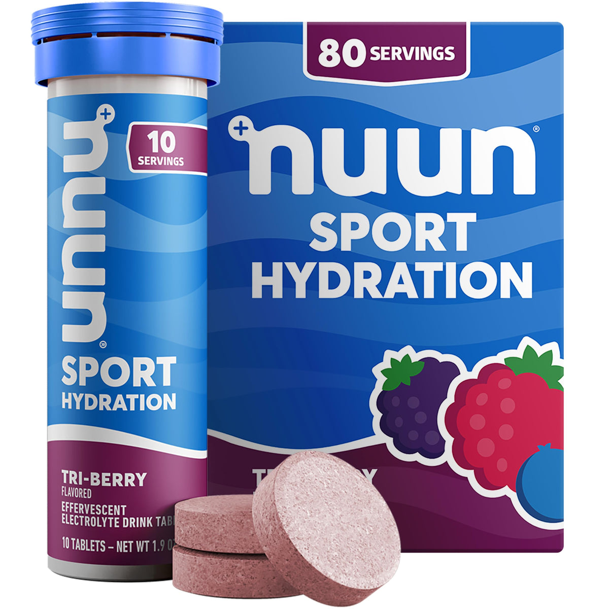 Nuun Sport Electrolyte Tablets with Magnesium, Calcium, Potassium, Chloride & Sodium, Gluten Free & Vegan, Mixed Flavors, 6 Pack (60 Servings Total)