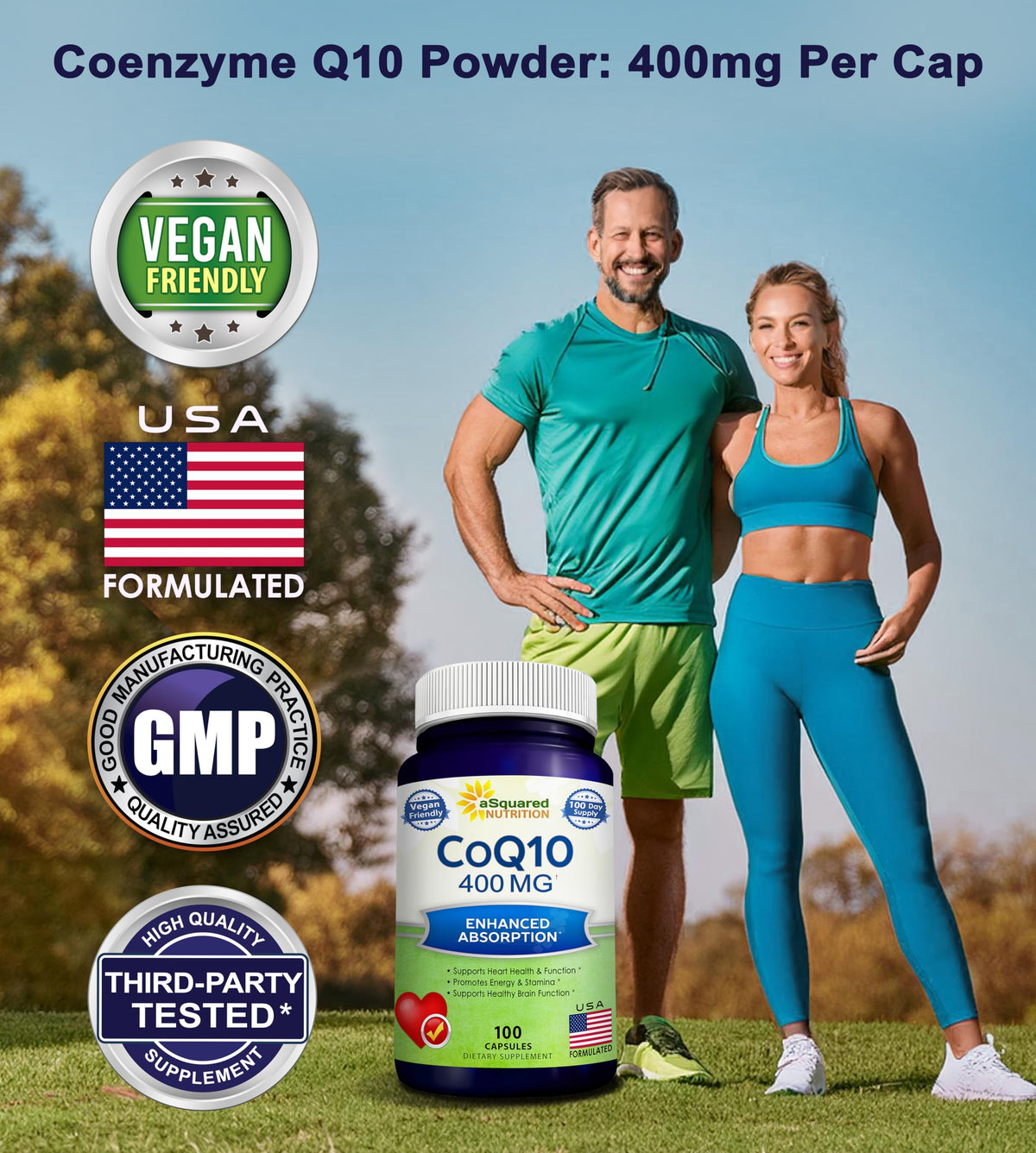 CoQ10 400mg - 200 Capsules - Co Q 10 Supplement - Coenzyme Q10 Pills - CQ10