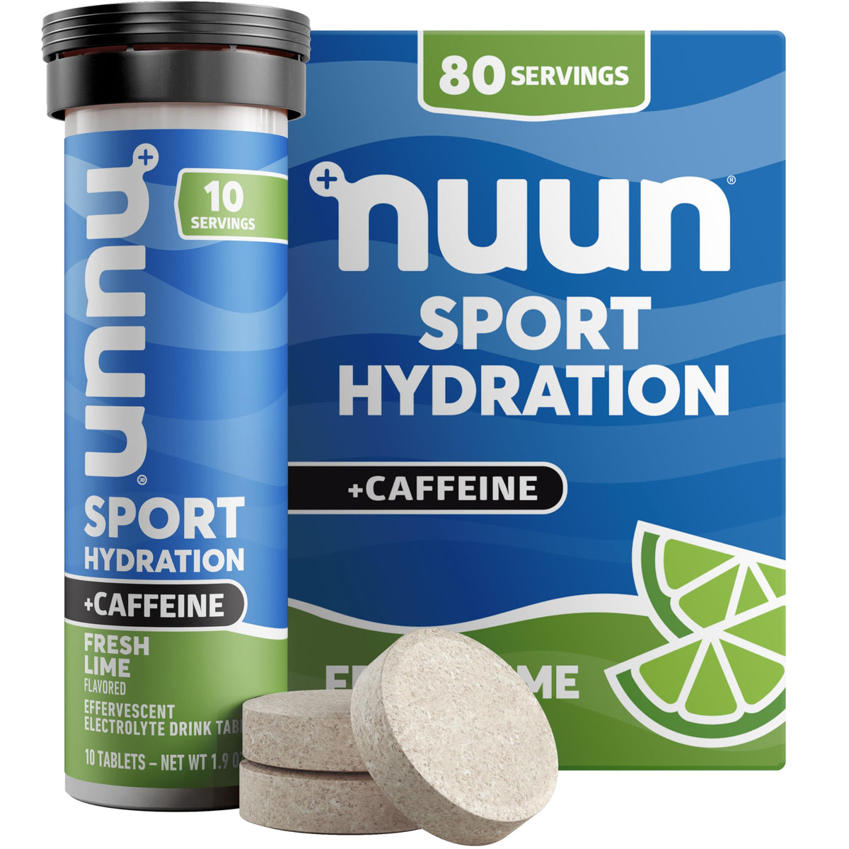 Nuun Sport Electrolyte Tablets with Caffeine Cherry Limeade, 8 Pack