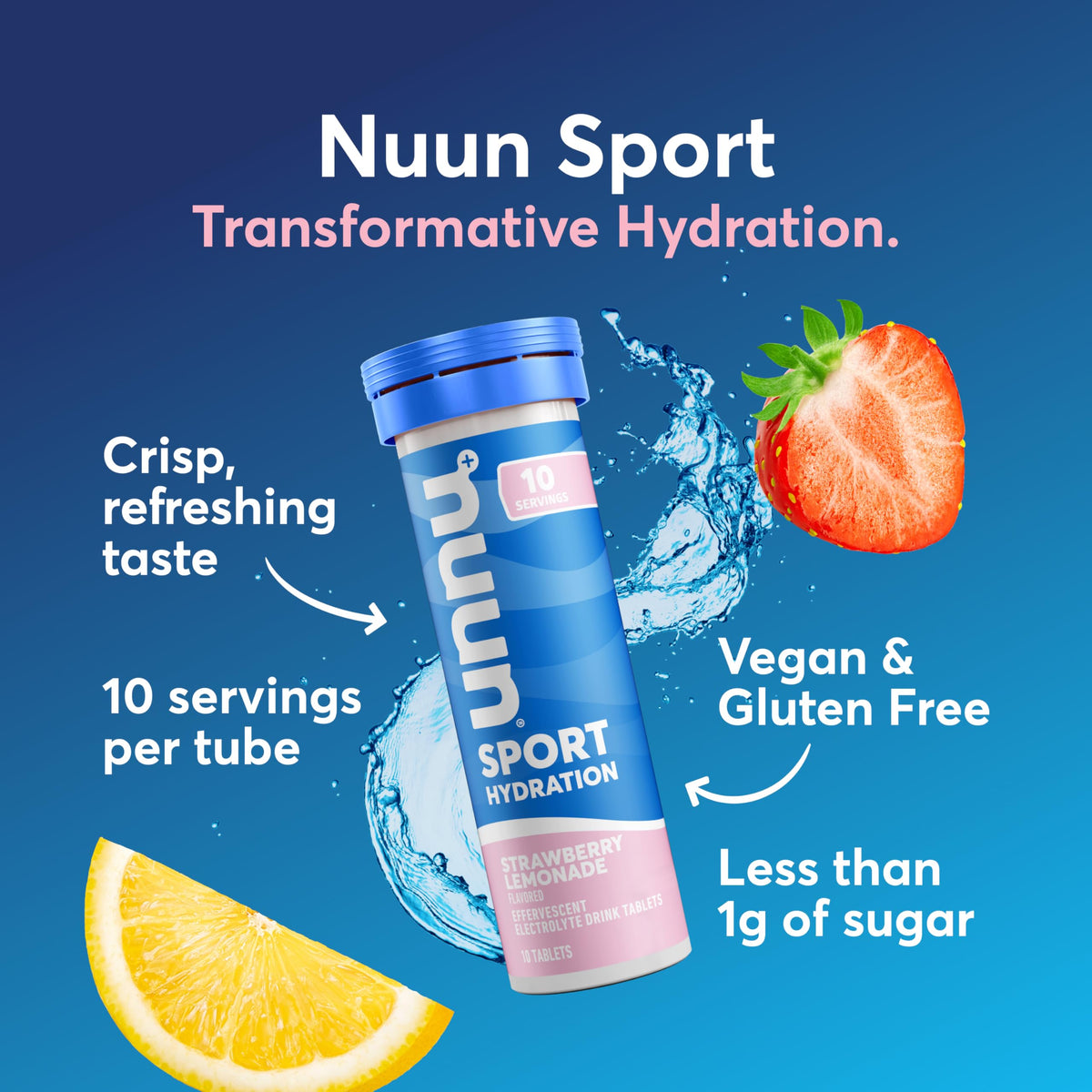 Nuun Sport Electrolyte Tablets with Magnesium, Calcium, Potassium, Chloride & Sodium, Gluten Free & Vegan, Mixed Flavors, 6 Pack (60 Servings Total)