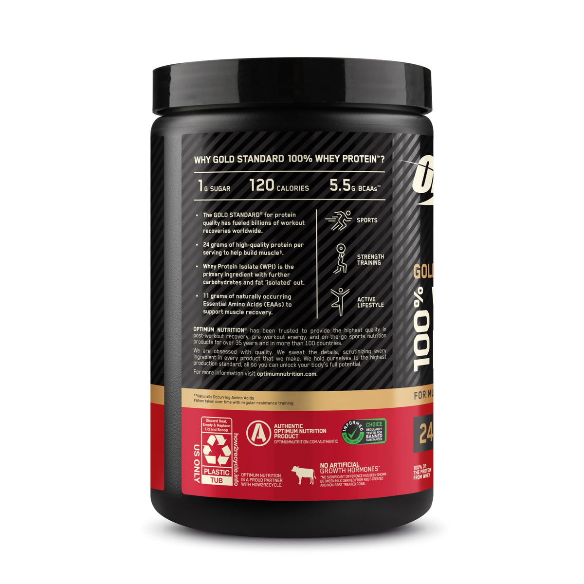 Optimum Nutrition Gold Standard Whey Protein, Double Rich Chocolate, 2 LB