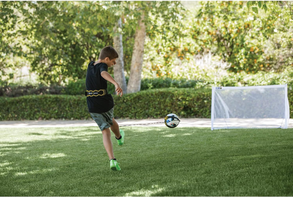 SKLZ Star-Kick Solo Soccer Trainer | Hands-Free Kicking and Passing Practice | Adjustable Cord and Waistband | Multiple Ball Sizes | Youth Players |Perfect for Enhancing Ball Control Skills
