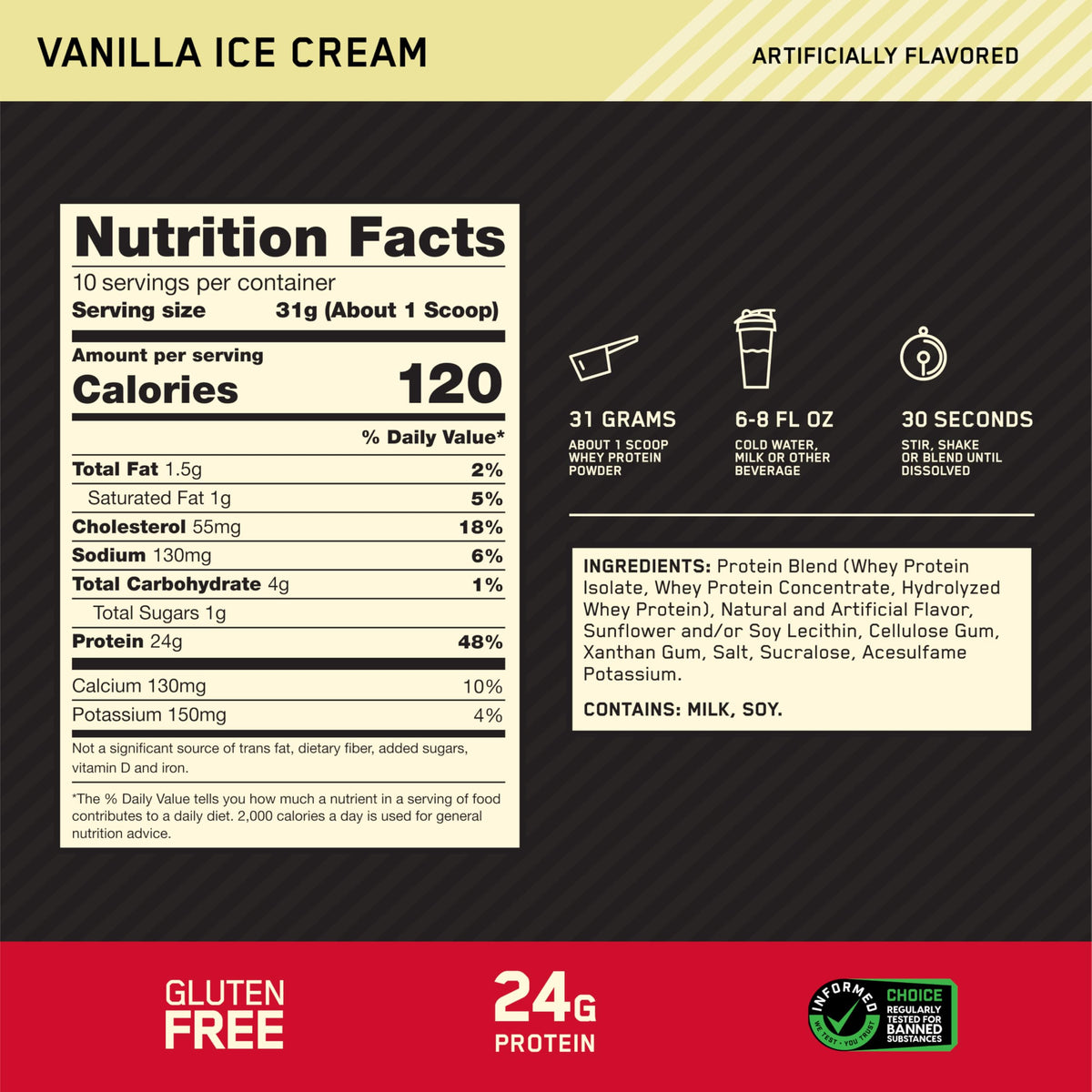 Optimum Nutrition Gold Standard Whey Protein, Double Rich Chocolate, 2 LB