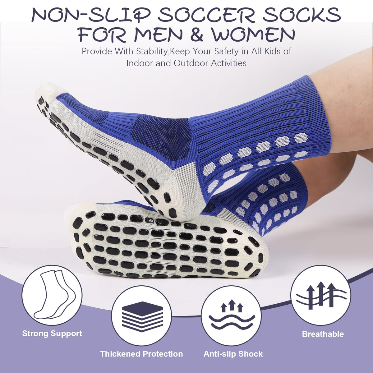Barrlves Soccer Grip Socks Football Basketball Yoga Socks for Men Women