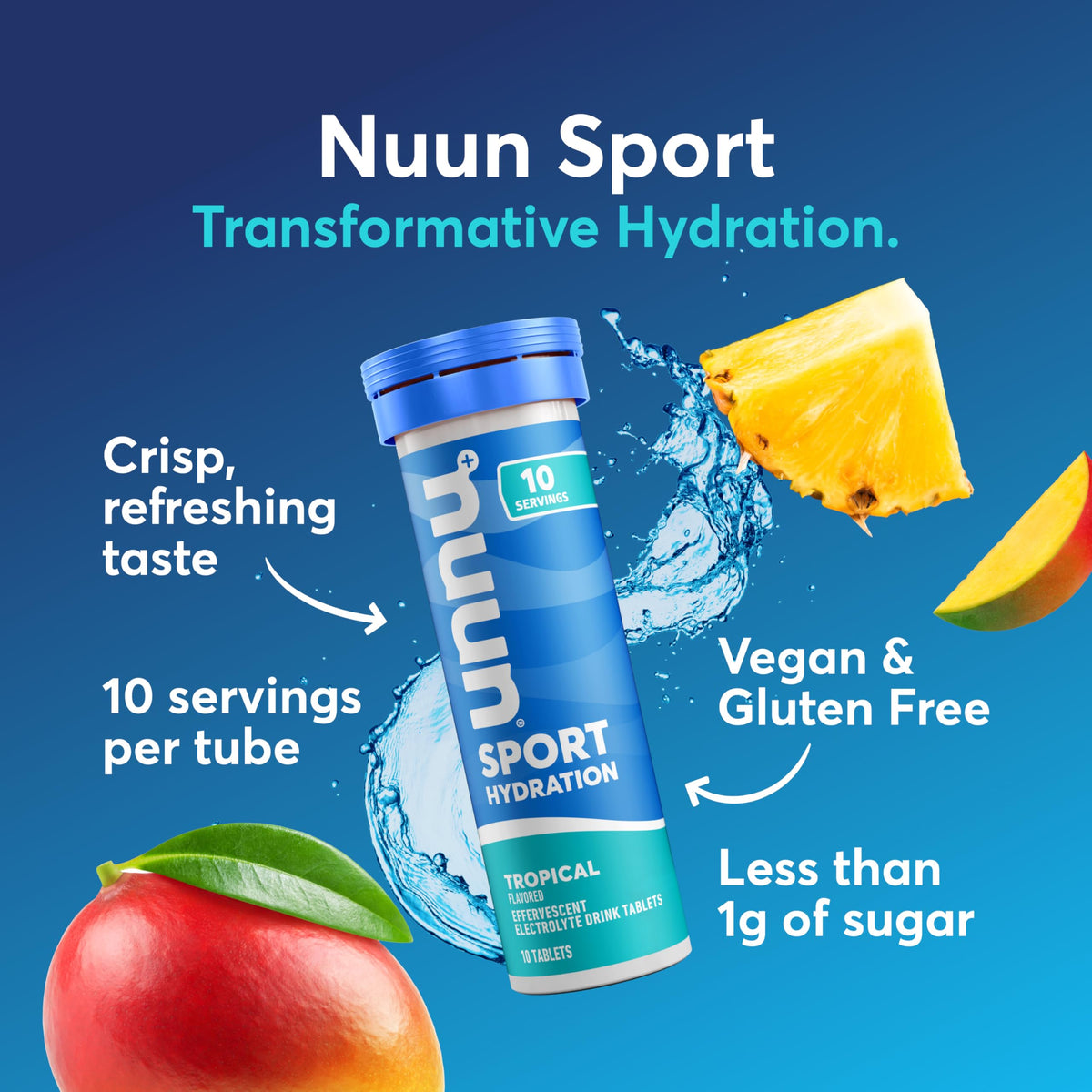 Nuun Sport Electrolyte Tablets with Magnesium, Calcium, Potassium, Chloride & Sodium, Gluten Free & Vegan, Mixed Flavors, 6 Pack (60 Servings Total)