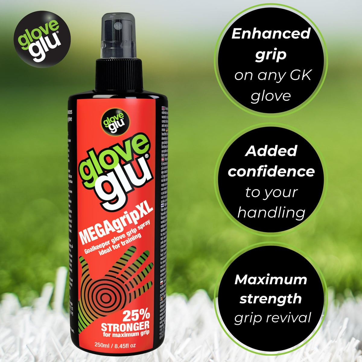 Gloveglu MEGAgrip Goalkeeper Glove Grip Spray | Advanced Goalkeeper Glove Palm Grip Reviver | Improved Catching & Better Ball Handling