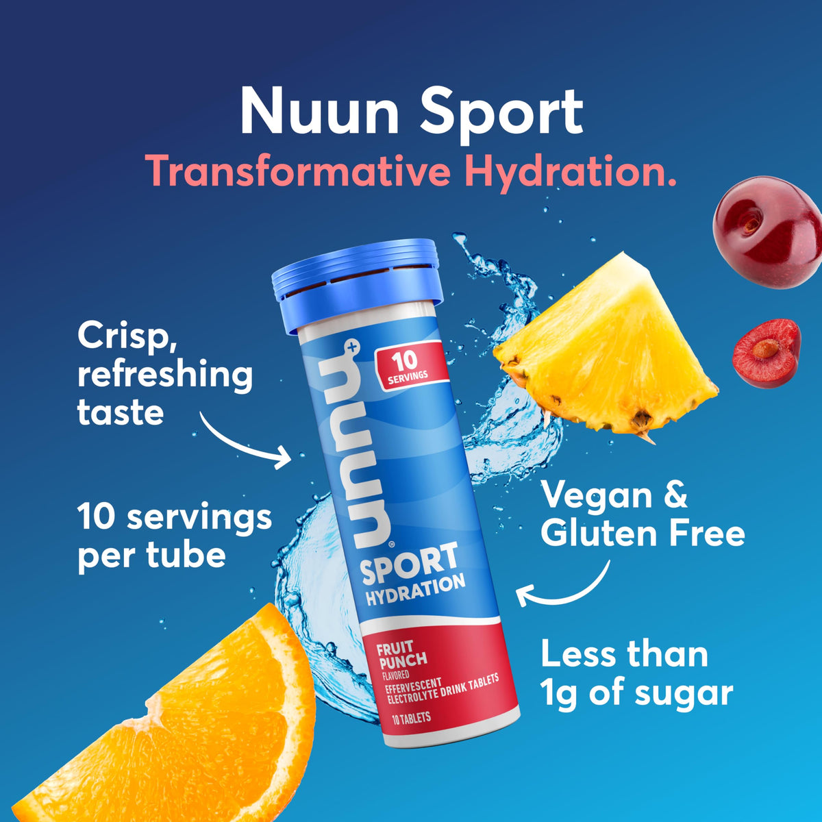 Nuun Sport Electrolyte Tablets with Magnesium, Calcium, Potassium, Chloride & Sodium, Gluten Free & Vegan, Mixed Flavors, 6 Pack (60 Servings Total)