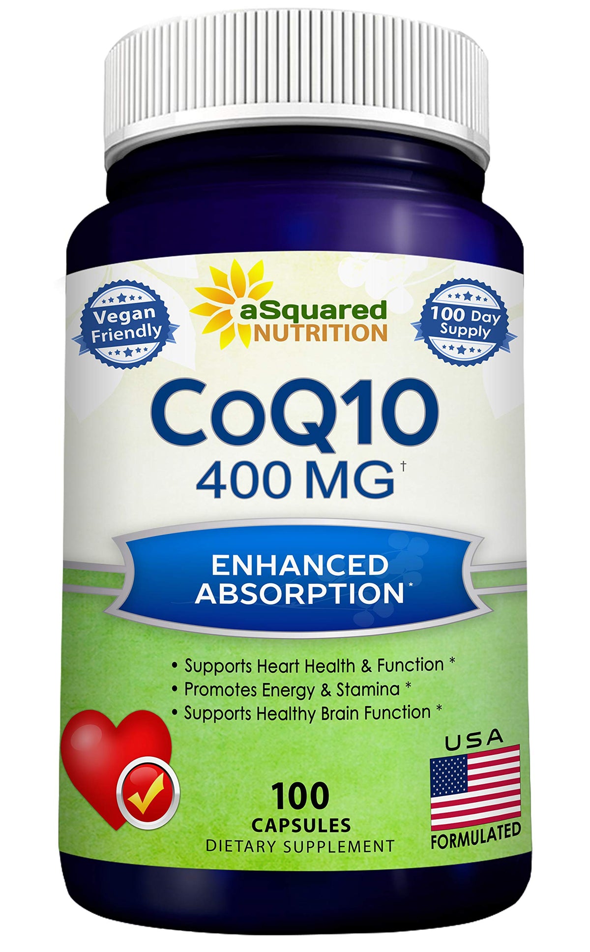 CoQ10 400mg - 200 Capsules - Co Q 10 Supplement - Coenzyme Q10 Pills - CQ10