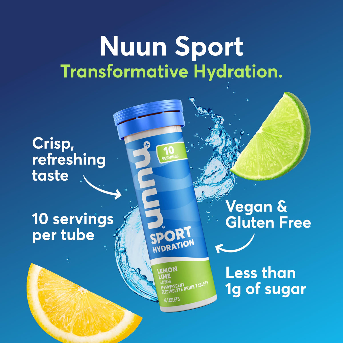 Nuun Sport Electrolyte Tablets with Magnesium, Calcium, Potassium, Chloride & Sodium, Gluten Free & Vegan, Mixed Flavors, 6 Pack (60 Servings Total)