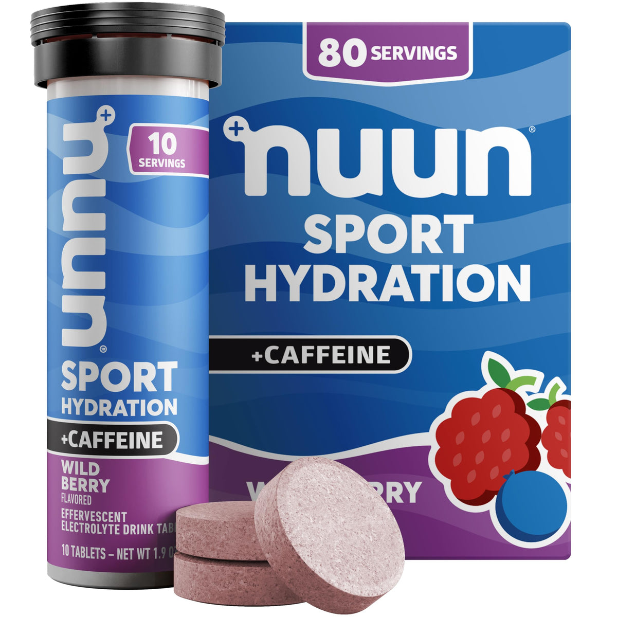 Nuun Sport Electrolyte Tablets with Caffeine Cherry Limeade, 8 Pack