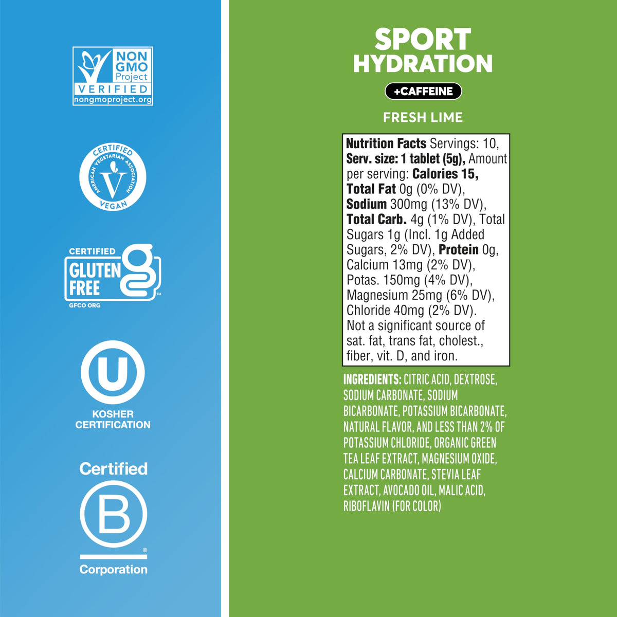 Nuun Sport Electrolyte Tablets with Caffeine Cherry Limeade, 8 Pack