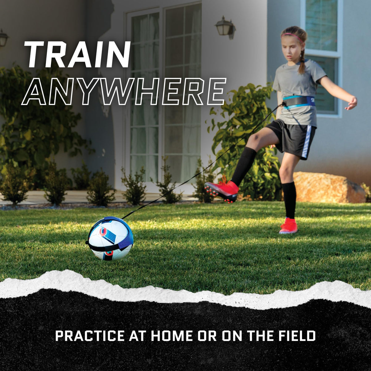 SKLZ Star-Kick Solo Soccer Trainer | Hands-Free Kicking and Passing Practice | Adjustable Cord and Waistband | Multiple Ball Sizes | Youth Players |Perfect for Enhancing Ball Control Skills