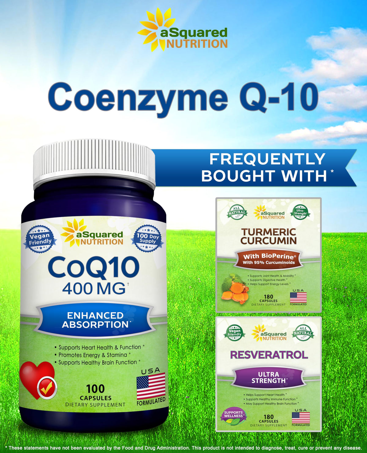 CoQ10 400mg - 200 Capsules - Co Q 10 Supplement - Coenzyme Q10 Pills - CQ10