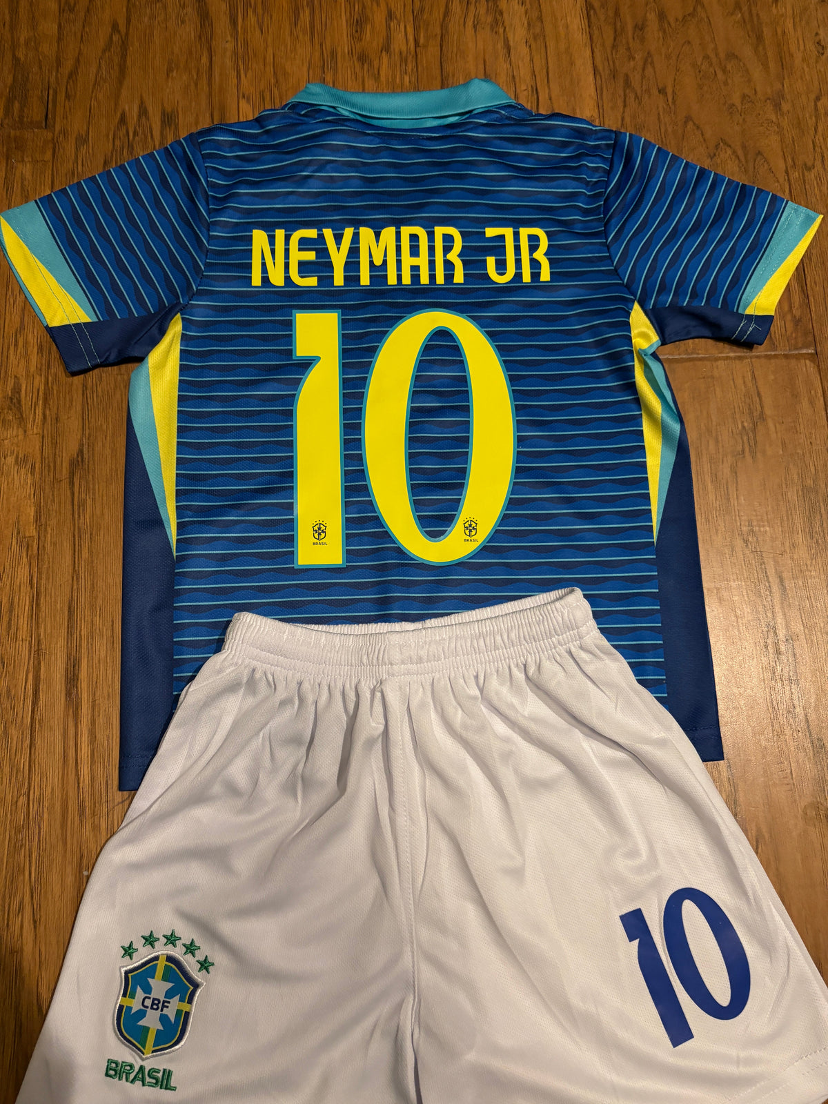 Neymar Jr Blue Brazil Kids Jersey Set - Youth & Toddler