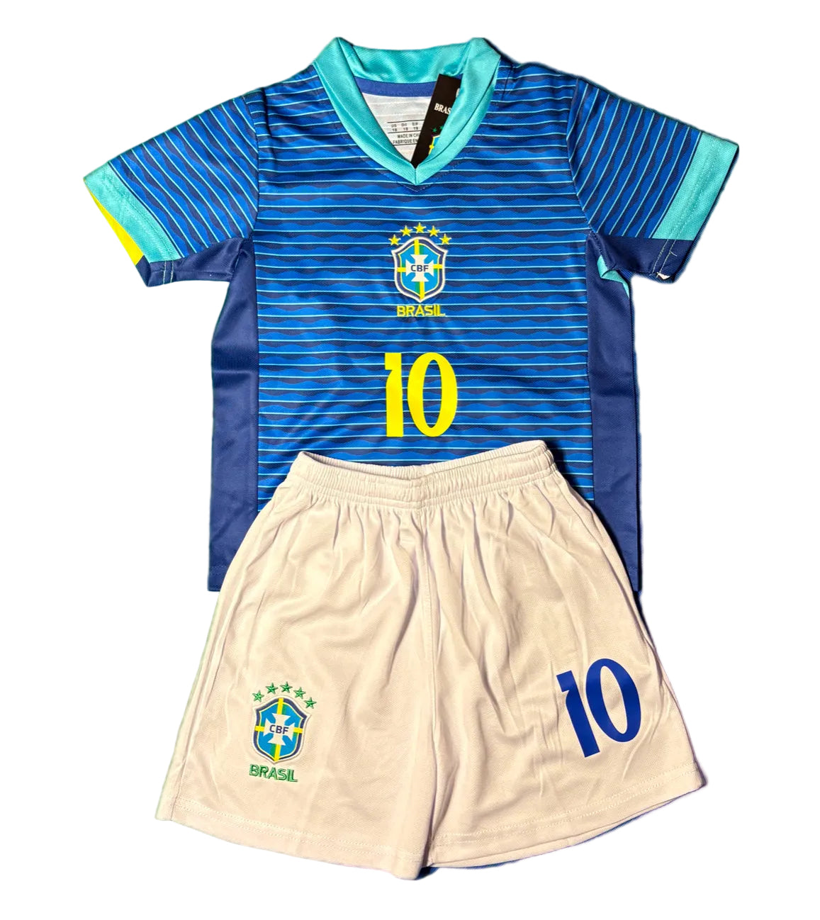 Neymar Jr Blue Brazil Kids Jersey Set - Youth & Toddler