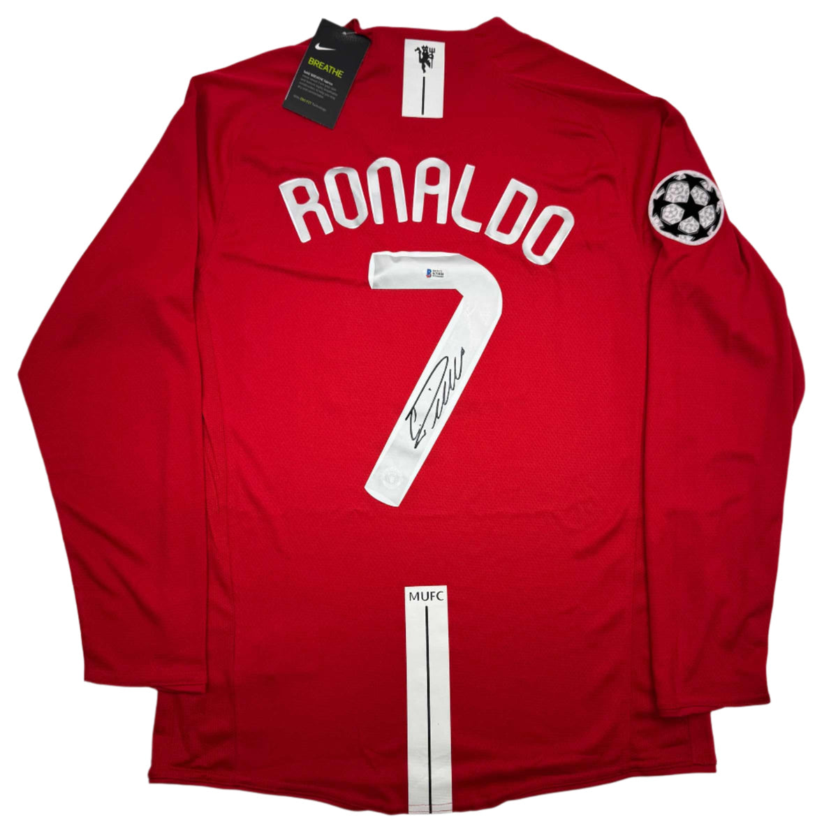 Autographed Cristiano Ronaldo Manchester United Red Jersey