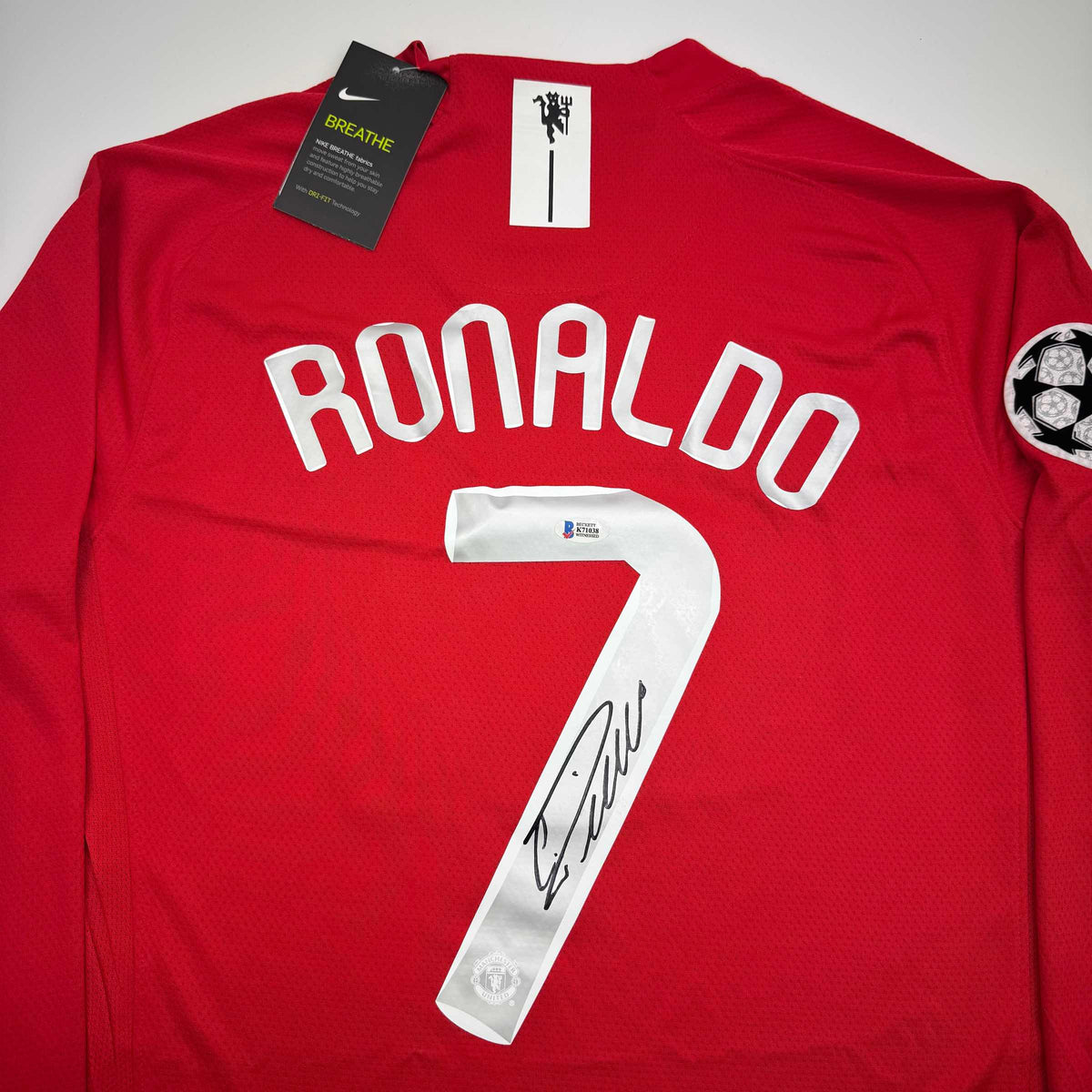 Autographed Cristiano Ronaldo Manchester United Red Jersey