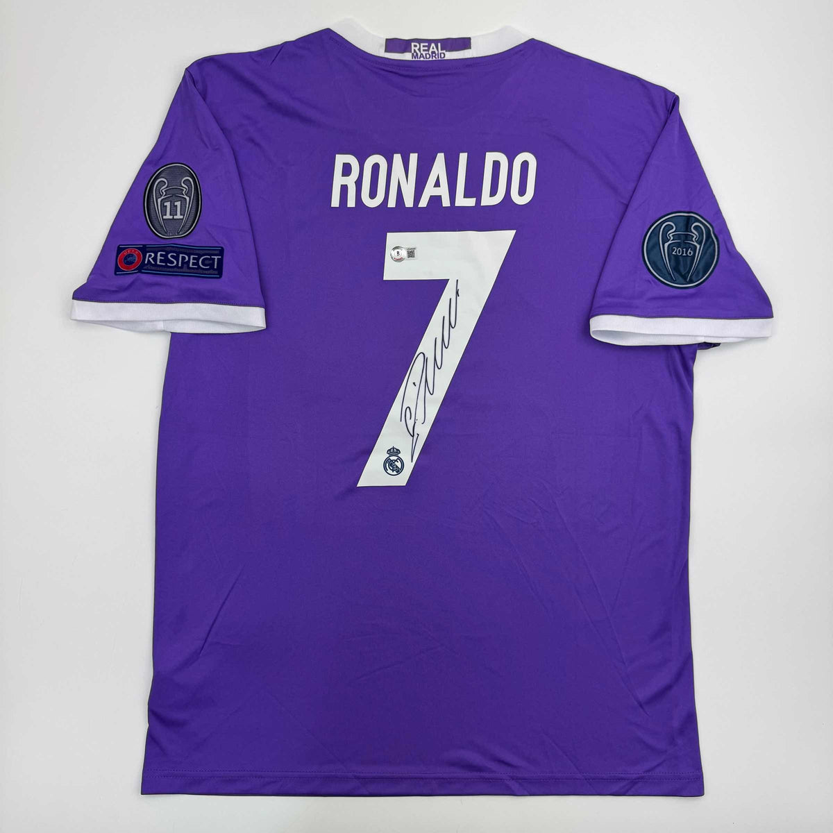 Autographed Cristiano Ronaldo Real Madrid Purple Jersey