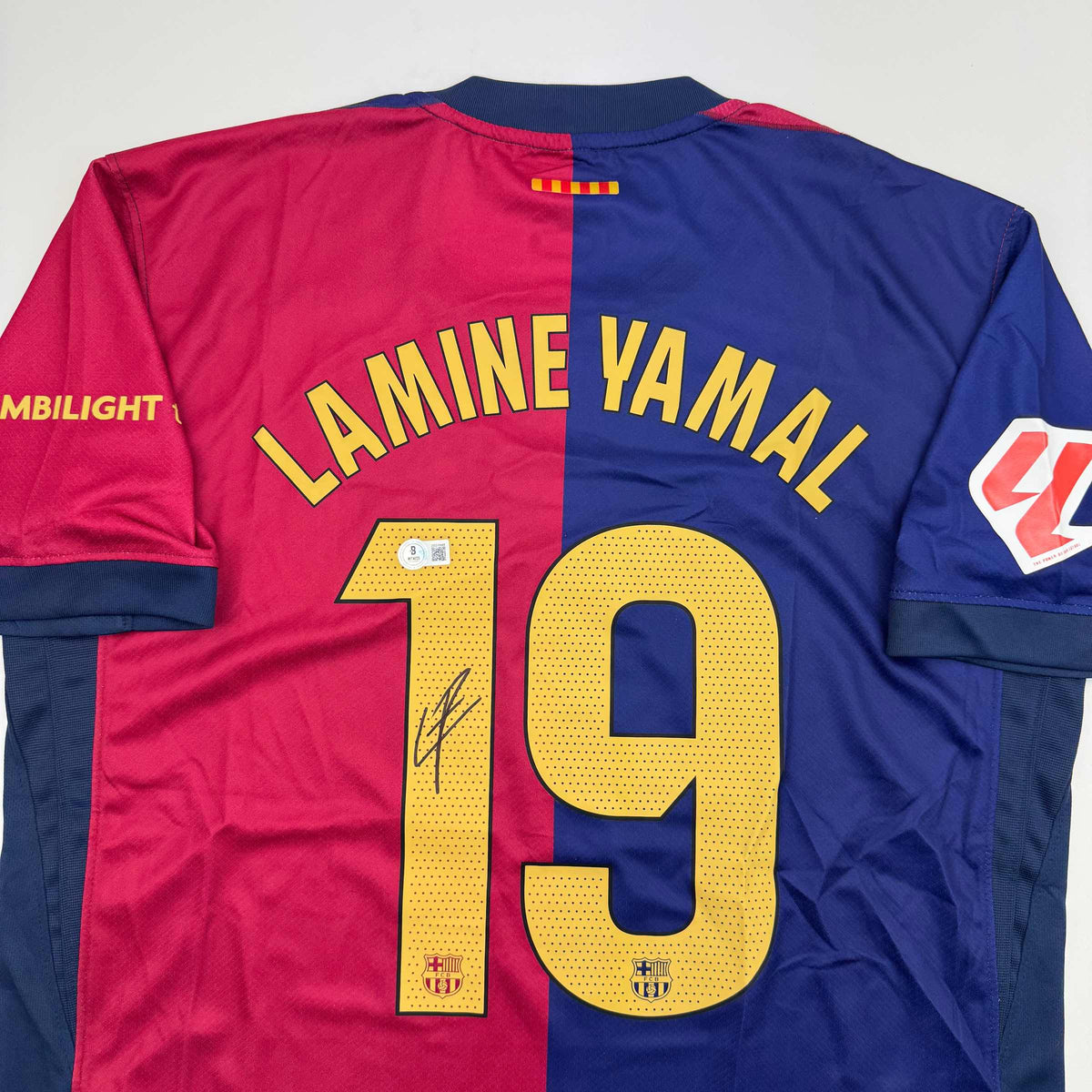 Signed Lamine Yamal FC Barcelona Soccer Jersey - BAS