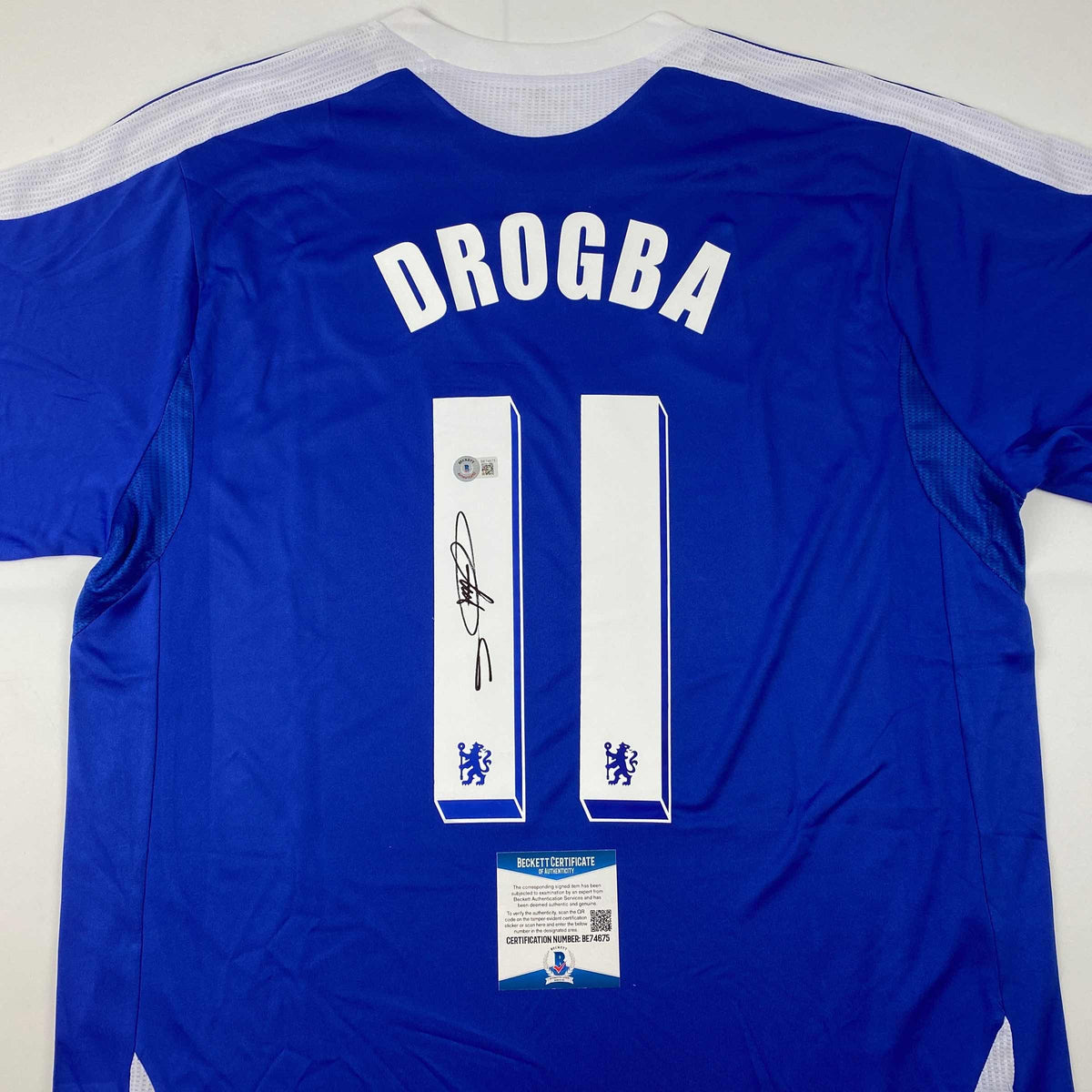 Signed Didier Drogba Chelsea Jersey - BAS COA