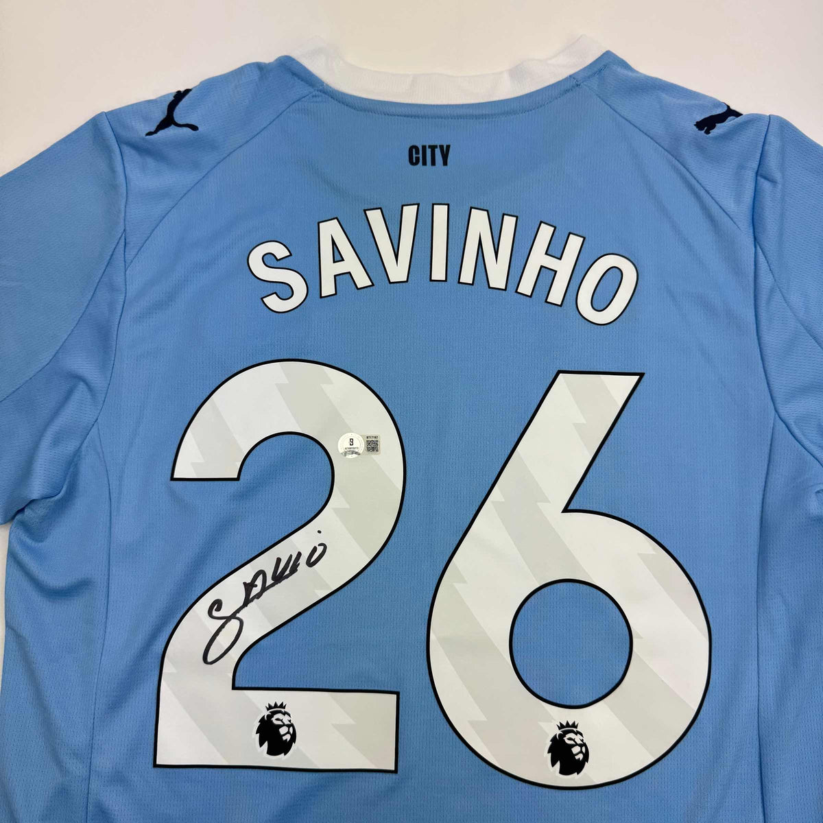 Signed Savinho Manchester City Jersey - Beckett BAS COA