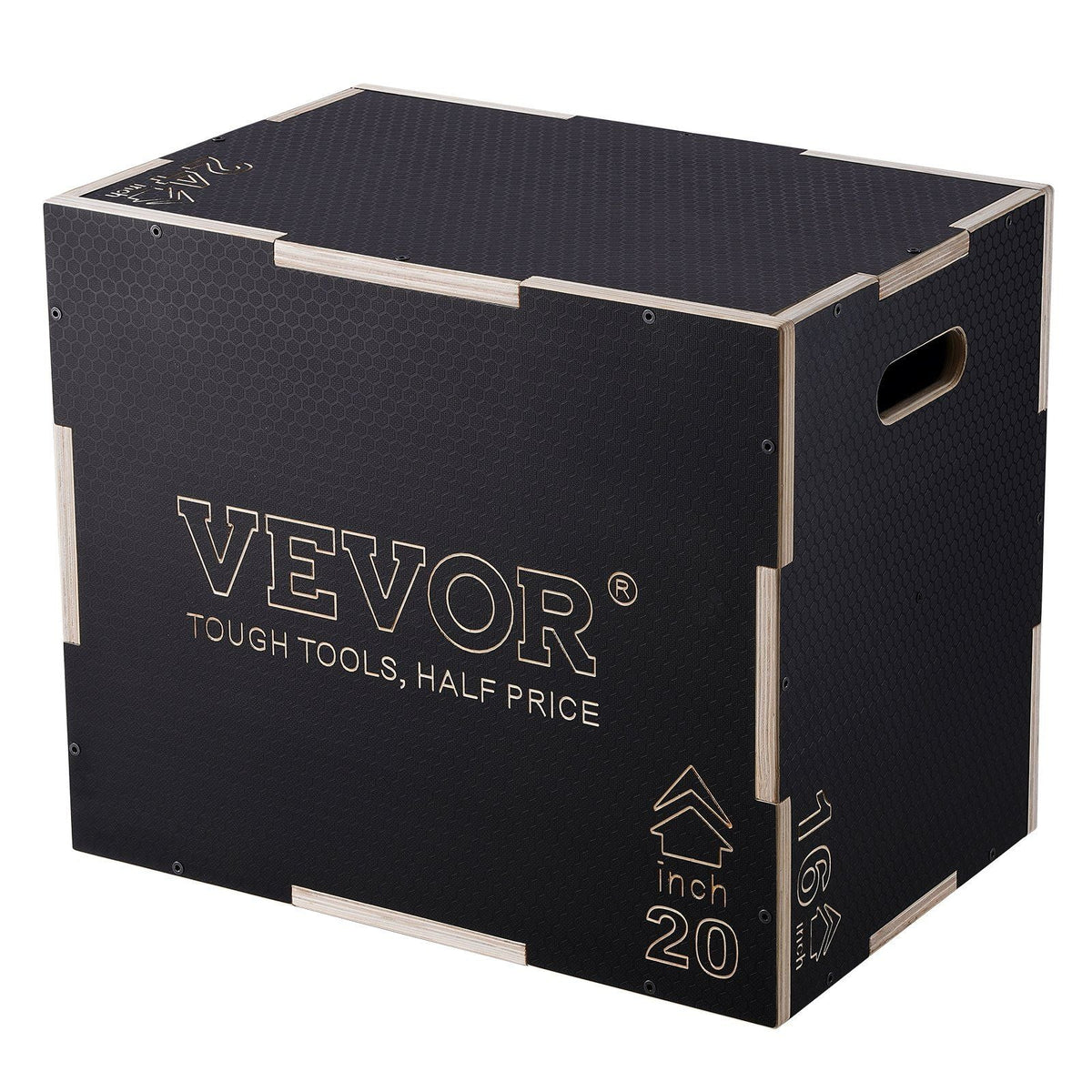 3 in 1 Plyometric Jump Box - Wooden, 24/20/16 Inch