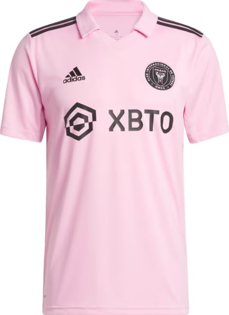 adidas Men's Soccer Messi #10 Inter Miami CF 22/23 Home Jersey - Proudly Represent with Pink Home Kit,100% Recycled Materials (US, Alpha, Medium, Regular, Regular)