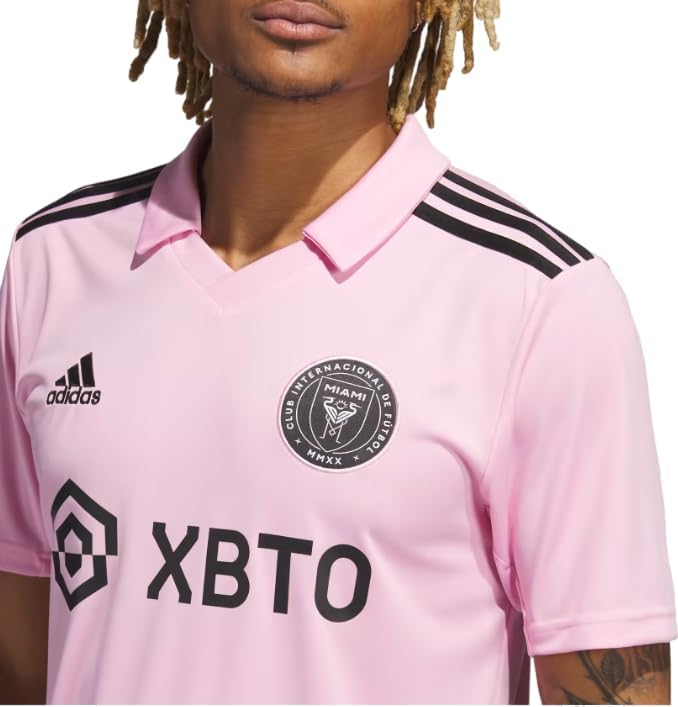 adidas Men's Soccer Messi #10 Inter Miami CF 22/23 Home Jersey - Proudly Represent with Pink Home Kit,100% Recycled Materials (US, Alpha, Medium, Regular, Regular)
