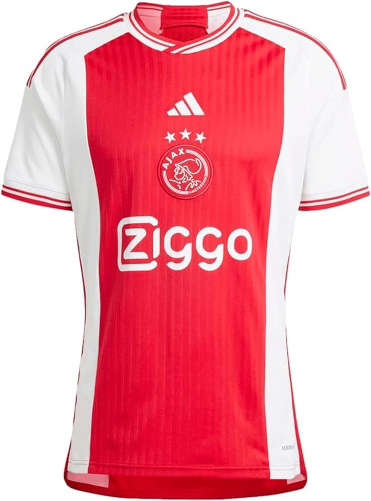 adidas Men's Soccer Ajax 23/24 Home Jersey - A Legacy-Inspired Red and White Jersey with Heritage Front and Center (as1, Alpha, x_l, Regular, Regular)