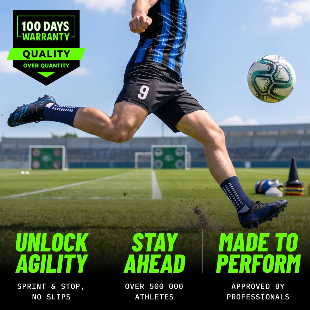 Lux Dual Grip Soccer Socks for Men & Women - DualGrip Engineered for Performance & Comfort - Anti-Slip Grip Socks for Soccer