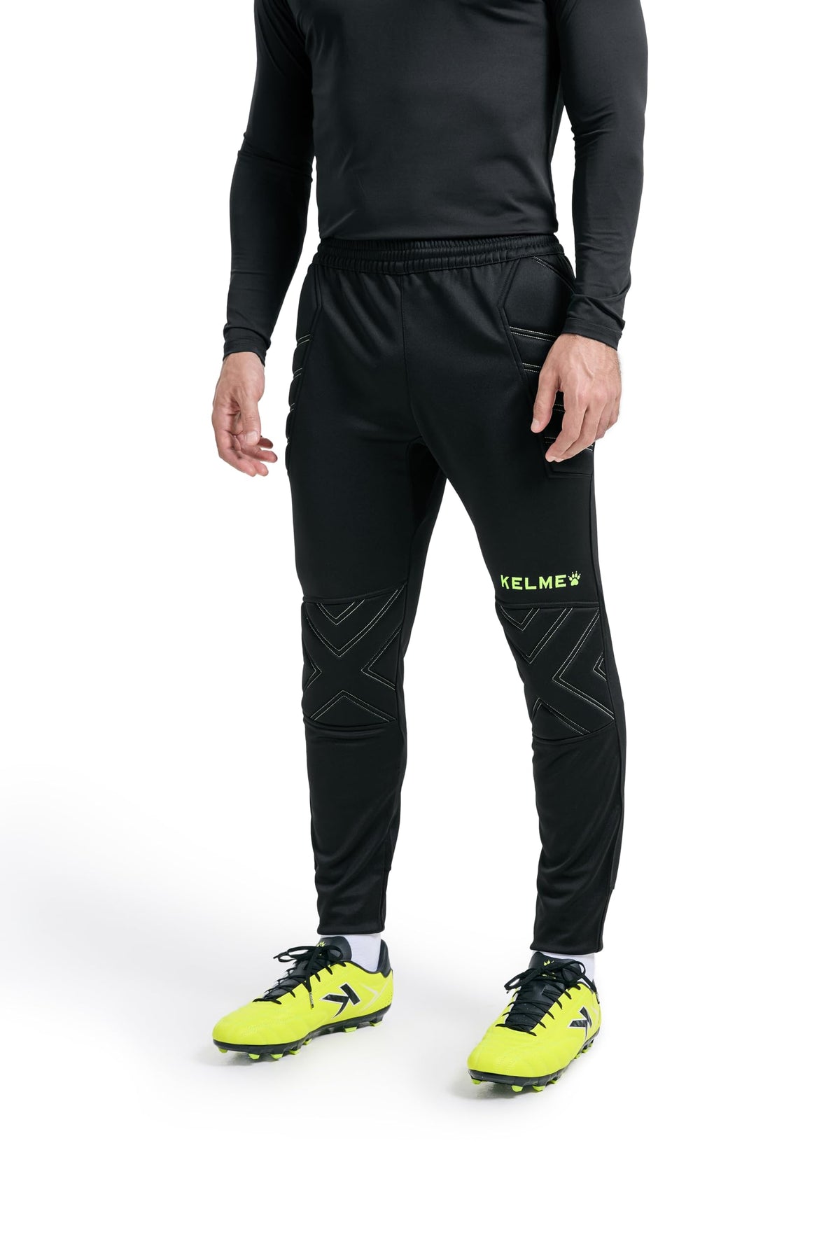 KELME Men's Soccer Goalkeeper Padded Sport Pants Knee Protection