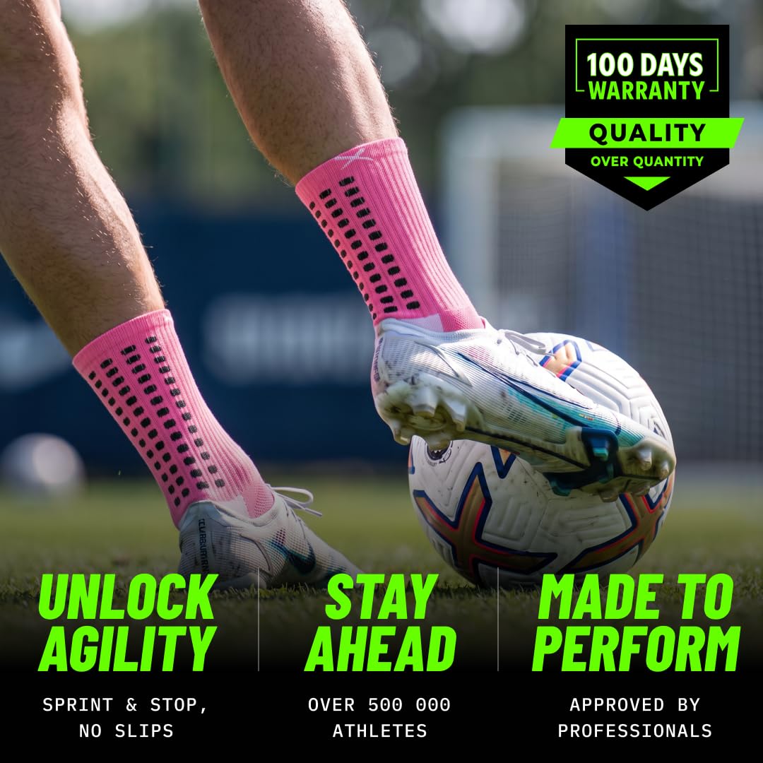 Lux Dual Grip Soccer Socks for Men & Women - DualGrip Engineered for Performance & Comfort - Anti-Slip Grip Socks for Soccer
