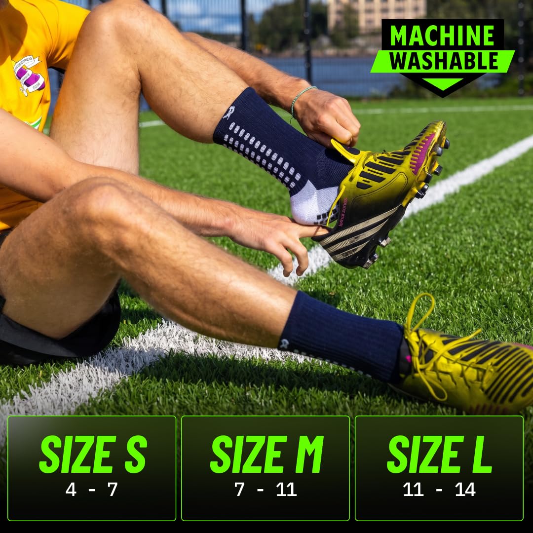 Lux Dual Grip Soccer Socks for Men & Women - DualGrip Engineered for Performance & Comfort - Anti-Slip Grip Socks for Soccer