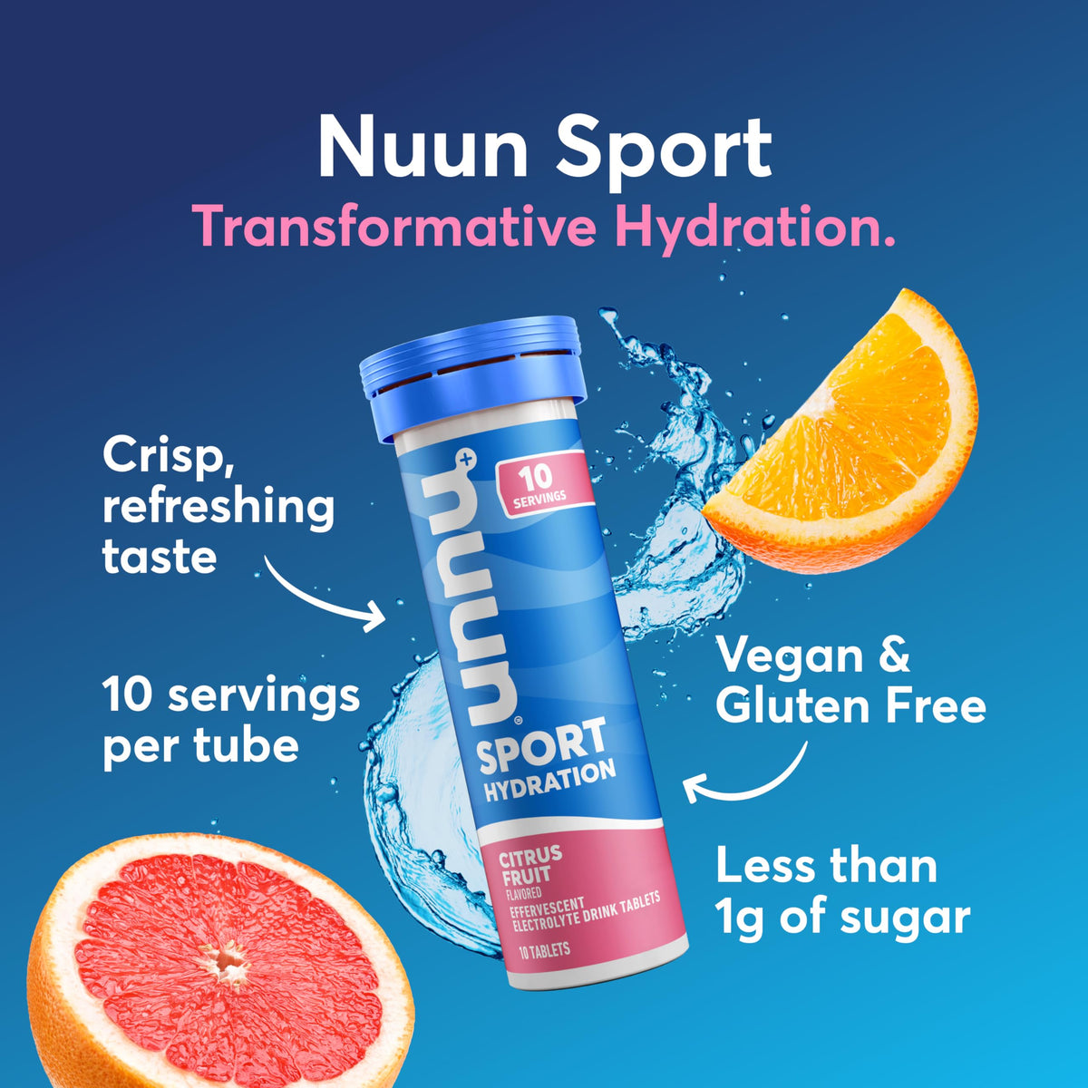 Nuun Sport Electrolyte Tablets with Magnesium, Calcium, Potassium, Chloride & Sodium, Gluten Free & Vegan, Mixed Flavors, 6 Pack (60 Servings Total)