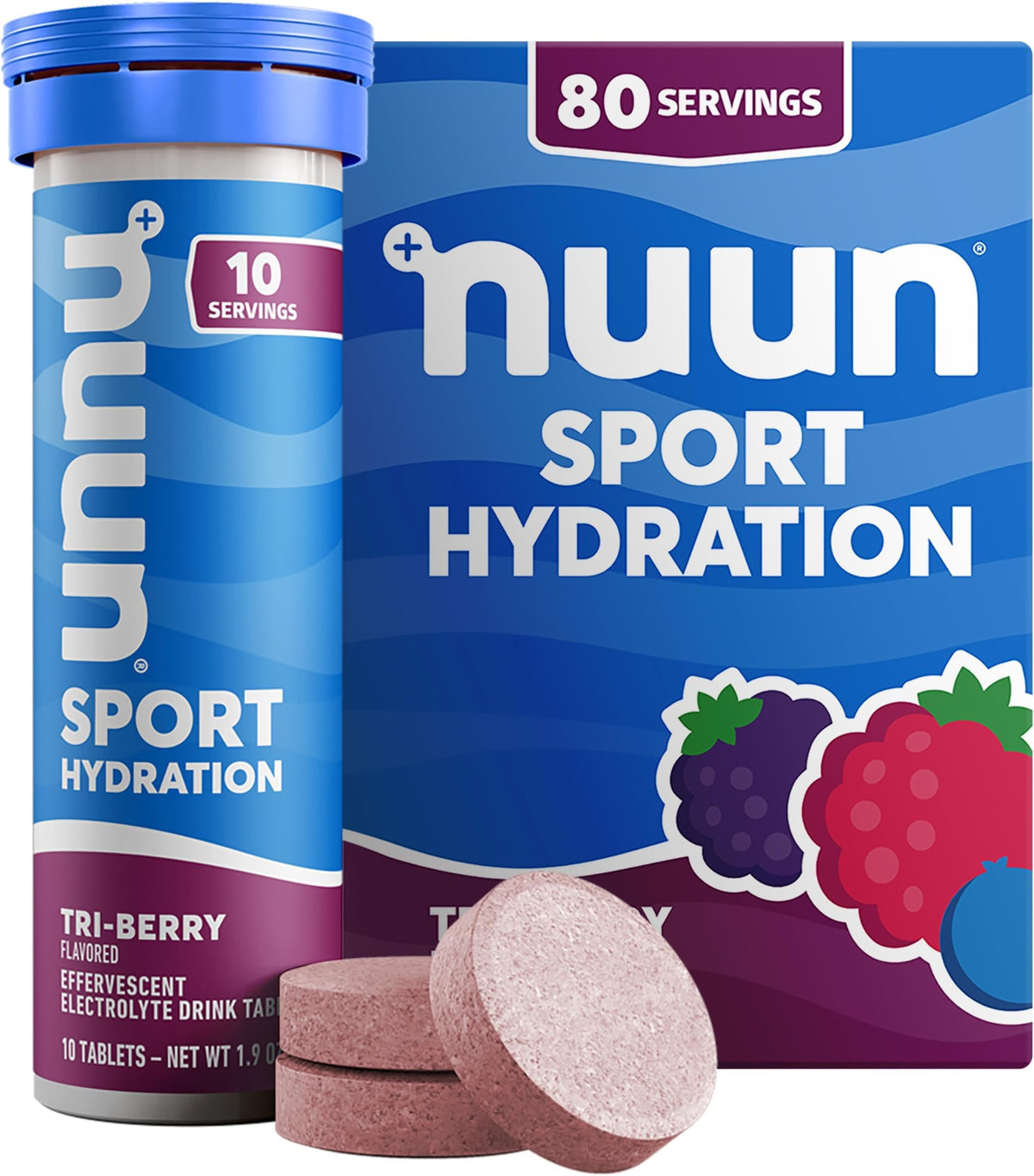 Nuun Sport Electrolyte Tablets with Magnesium, Calcium, Potassium, Chloride & Sodium, Gluten Free & Vegan, Mixed Flavors, 6 Pack (60 Servings Total)