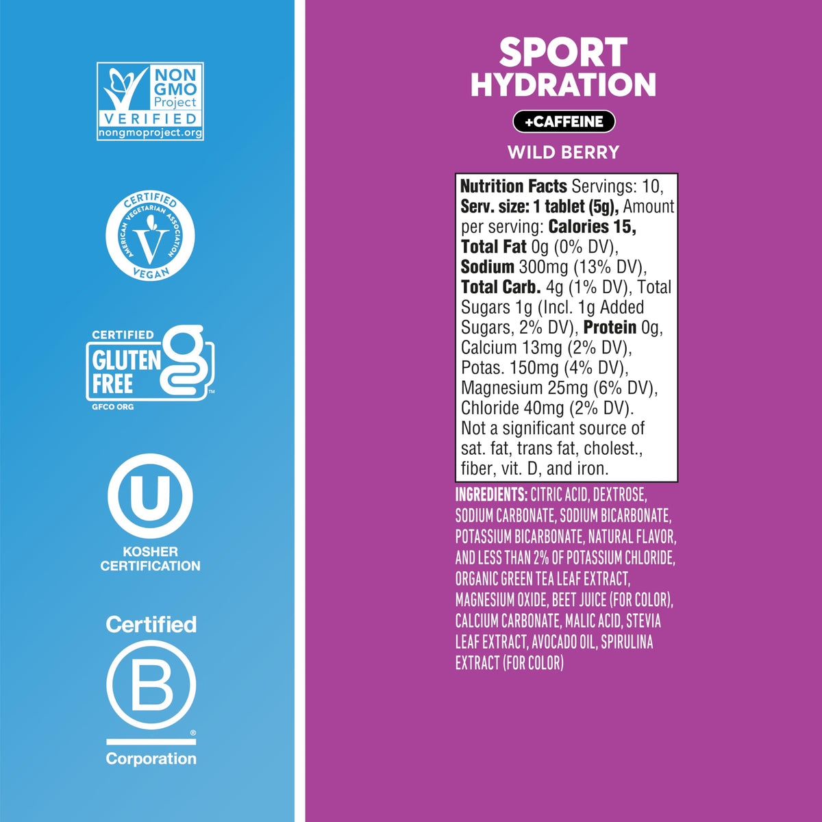 Nuun Sport Electrolyte Tablets with Caffeine Cherry Limeade, 8 Pack