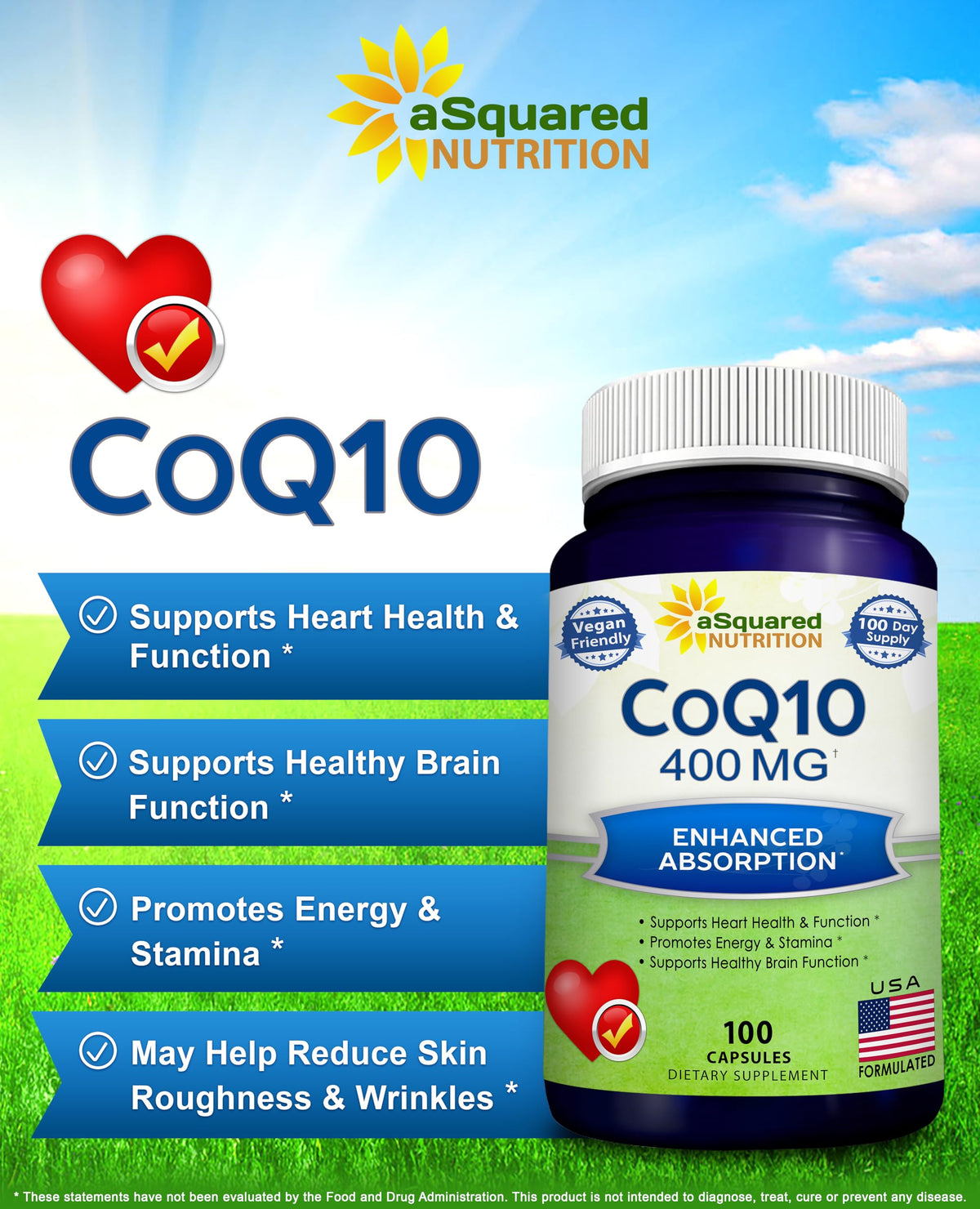 CoQ10 400mg - 200 Capsules - Co Q 10 Supplement - Coenzyme Q10 Pills - CQ10