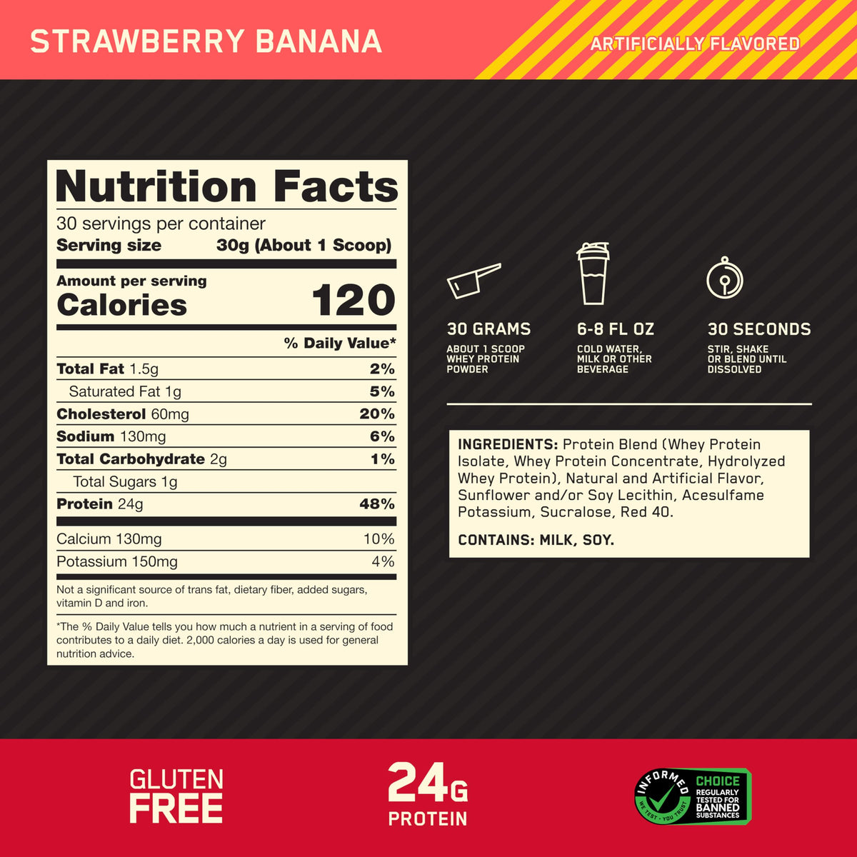 Optimum Nutrition Gold Standard Whey Protein, Double Rich Chocolate, 2 LB