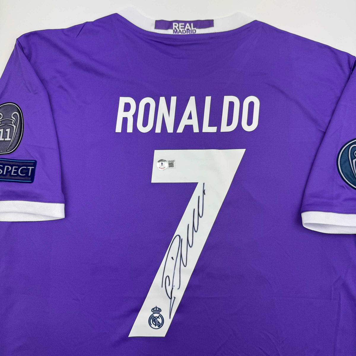 Autographed Cristiano Ronaldo Real Madrid Purple Jersey