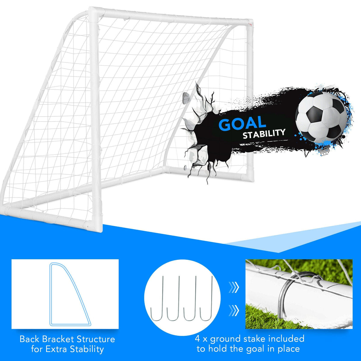 6x4 Soccer Goal with Strong UPVC Frame